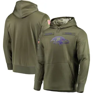 Baltimore Ravens Men's 2018 Salute to Service Sideline Therma Performance Pullover Hoodie - Olive