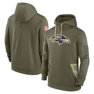 Baltimore Ravens Men's 2022 Salute to Service Therma Performance Pullover Hoodie - Olive