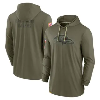 Baltimore Ravens Men's 2022 Salute to Service Tonal Pullover Hoodie - Olive