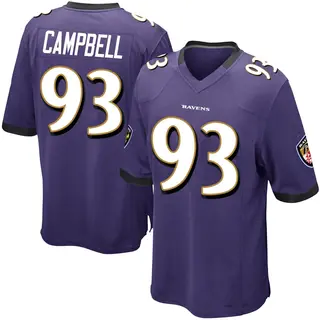 Baltimore Ravens Men's Calais Campbell Game Team Color Jersey - Purple