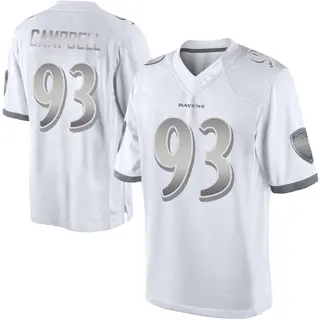 Baltimore Ravens Men's Calais Campbell Limited Platinum Jersey - White