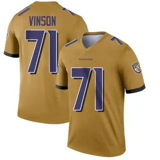 Baltimore Ravens Men's Carson Vinson Legend Inverted Jersey - Gold