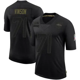 Baltimore Ravens Men's Carson Vinson Limited 2020 Salute To Service Jersey - Black