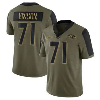 Baltimore Ravens Men's Carson Vinson Limited 2021 Salute To Service Jersey - Olive