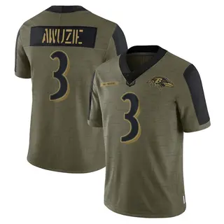 Baltimore Ravens Men's Chidobe Awuzie Limited 2021 Salute To Service Jersey - Olive