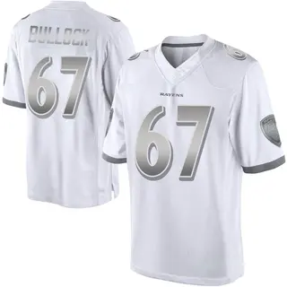 Baltimore Ravens Men's Corey Bullock Limited Platinum Jersey - White