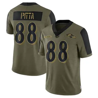 Baltimore Ravens Men's Dennis Pitta Limited 2021 Salute To Service Jersey - Olive