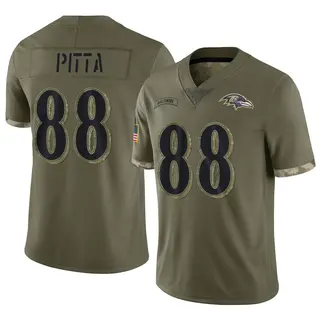 Baltimore Ravens Men's Dennis Pitta Limited 2022 Salute To Service Jersey - Olive