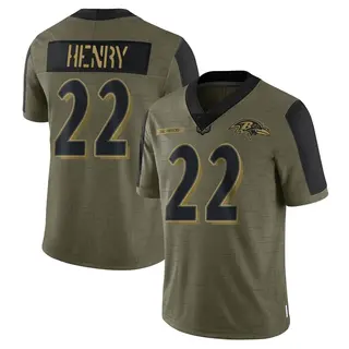 Baltimore Ravens Men's Derrick Henry Limited 2021 Salute To Service Jersey - Olive
