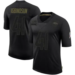 Baltimore Ravens Men's Desmond Igbinosun Limited 2020 Salute To Service Jersey - Black
