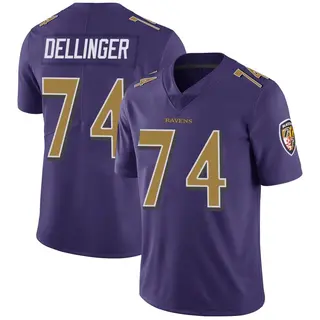 Baltimore Ravens Men's Garrett Dellinger Limited Color Rush Vapor Untouchable Jersey - Purple
