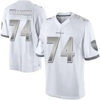 Baltimore Ravens Men's Garrett Dellinger Limited Platinum Jersey - White