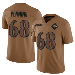 Baltimore Ravens Men's Jared Penning Limited 2023 Salute To Service Jersey - Brown