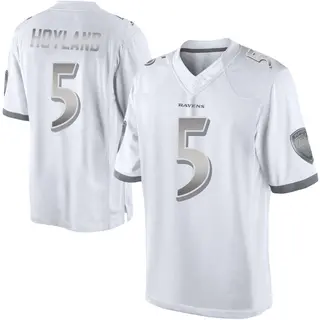 Baltimore Ravens Men's John Hoyland Limited Platinum Jersey - White