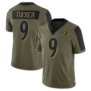 Baltimore Ravens Men's Justin Tucker Limited 2021 Salute To Service Jersey - Olive