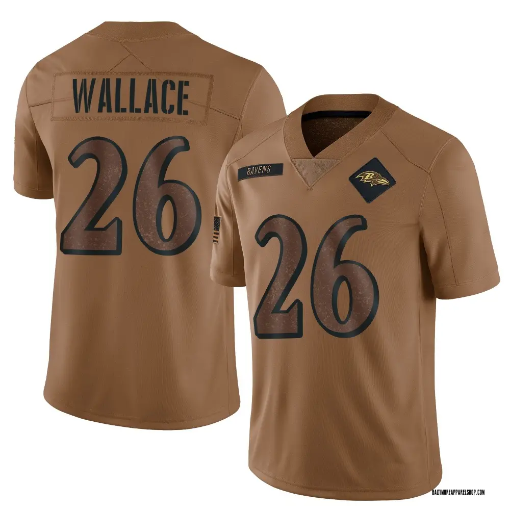 Baltimore Ravens Men's K'Von Wallace Limited 2023 Salute To Service Jersey - Brown