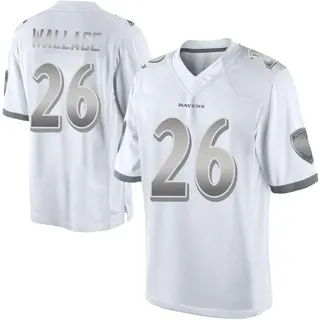 Baltimore Ravens Men's K'Von Wallace Limited Platinum Jersey - White