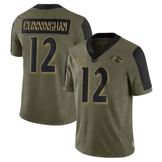 Baltimore Ravens Men's Malik Cunningham Limited 2021 Salute To Service Jersey - Olive