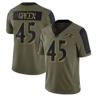 Baltimore Ravens Men's Mike Green Limited 2021 Salute To Service Jersey - Olive