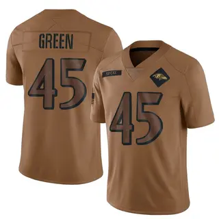 Baltimore Ravens Men's Mike Green Limited 2023 Salute To Service Jersey - Brown