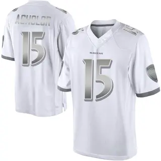 Baltimore Ravens Men's Nelson Agholor Limited Platinum Jersey - White