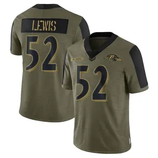 Baltimore Ravens Men's Ray Lewis Limited 2021 Salute To Service Jersey - Olive