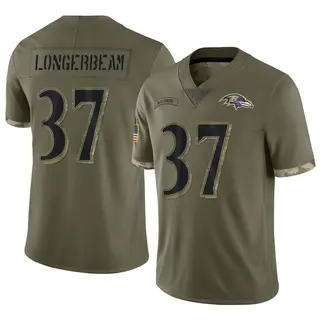 Baltimore Ravens Men's Robert Longerbeam Limited 2022 Salute To Service Jersey - Olive