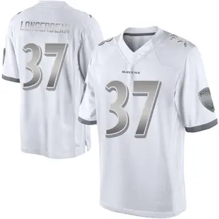 Baltimore Ravens Men's Robert Longerbeam Limited Platinum Jersey - White