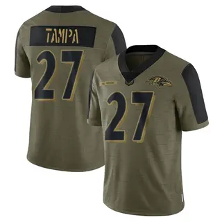 Baltimore Ravens Men's T.J. Tampa Limited 2021 Salute To Service Jersey - Olive
