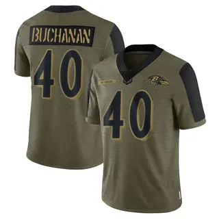 Baltimore Ravens Men's Teddye Buchanan Limited 2021 Salute To Service Jersey - Olive