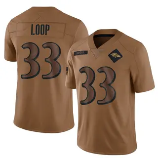Baltimore Ravens Men's Tyler Loop Limited 2023 Salute To Service Jersey - Brown