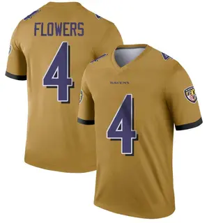 Baltimore Ravens Men's Zay Flowers Legend Inverted Jersey - Gold