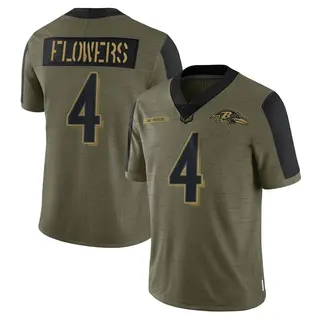 Baltimore Ravens Men's Zay Flowers Limited 2021 Salute To Service Jersey - Olive