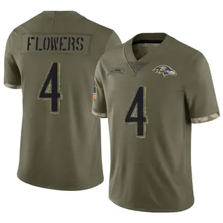 Baltimore Ravens Men's Zay Flowers Limited 2022 Salute To Service Jersey - Olive