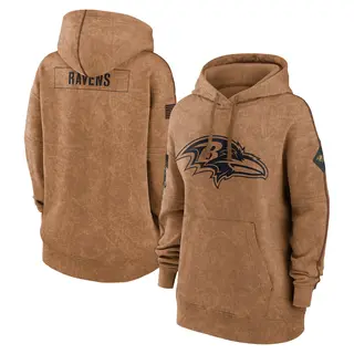 Baltimore Ravens Women's 2023 Salute to Service Pullover Hoodie - Brown