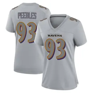 Baltimore Ravens Women's Aeneas Peebles Game Atmosphere Fashion Jersey - Gray
