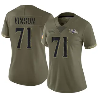 Baltimore Ravens Women's Carson Vinson Limited 2022 Salute To Service Jersey - Olive