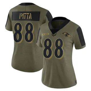 Baltimore Ravens Women's Dennis Pitta Limited 2021 Salute To Service Jersey - Olive