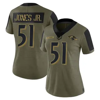 Baltimore Ravens Women's Emery Jones Jr. Limited 2021 Salute To Service Jersey - Olive