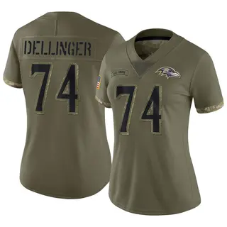 Baltimore Ravens Women's Garrett Dellinger Limited 2022 Salute To Service Jersey - Olive