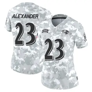 Baltimore Ravens Women's Jaire Alexander Limited 2024 Salute to Service Jersey - Arctic Camo