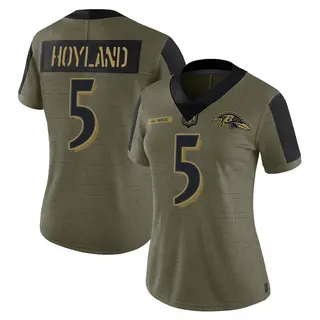 Baltimore Ravens Women's John Hoyland Limited 2021 Salute To Service Jersey - Olive