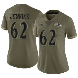 Baltimore Ravens Women's John Jenkins Limited 2022 Salute To Service Jersey - Olive