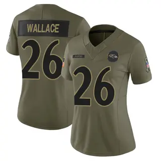 Baltimore Ravens Women's K'Von Wallace Limited 2025 Salute to Service Jersey - Olive