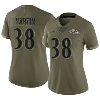 Baltimore Ravens Women's Keyon Martin Limited 2022 Salute To Service Jersey - Olive