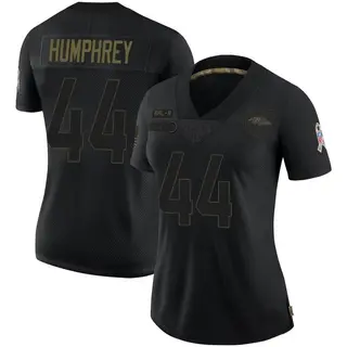 Baltimore Ravens Women's Marlon Humphrey Limited 2020 Salute To Service Jersey - Black