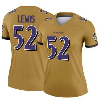 Baltimore Ravens Women's Ray Lewis Legend Inverted Jersey - Gold