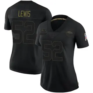 Baltimore Ravens Women's Ray Lewis Limited 2020 Salute To Service Jersey - Black