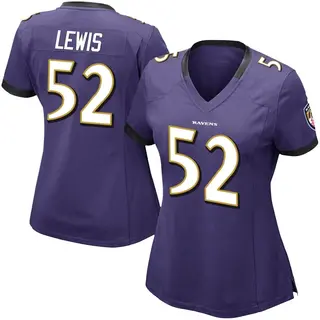 Baltimore Ravens Women's Ray Lewis Limited Team Color Vapor Untouchable Jersey - Purple
