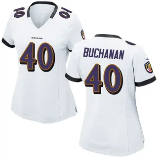 Baltimore Ravens Women's Teddye Buchanan Game Jersey - White